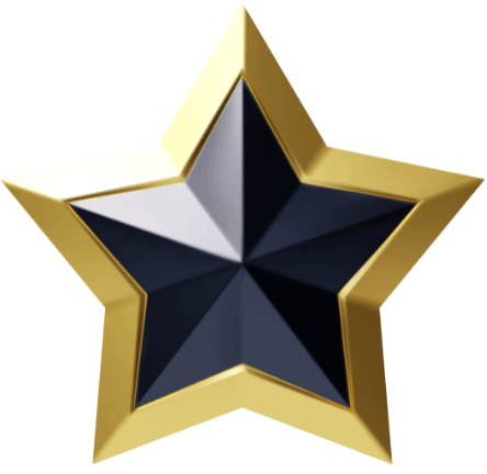 Black and gold star